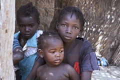 Tchad, children in village