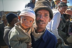 Madagascar, man and boy on the market