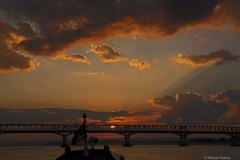 Myanmar, bridge over Irrawaddy river