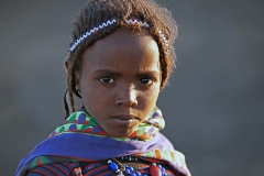 Ethiopia, Afar girl with traditional hairstyle