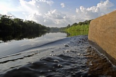 Cameroon, canoe on river