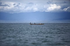 Ruanda, small boat on lake Kivu